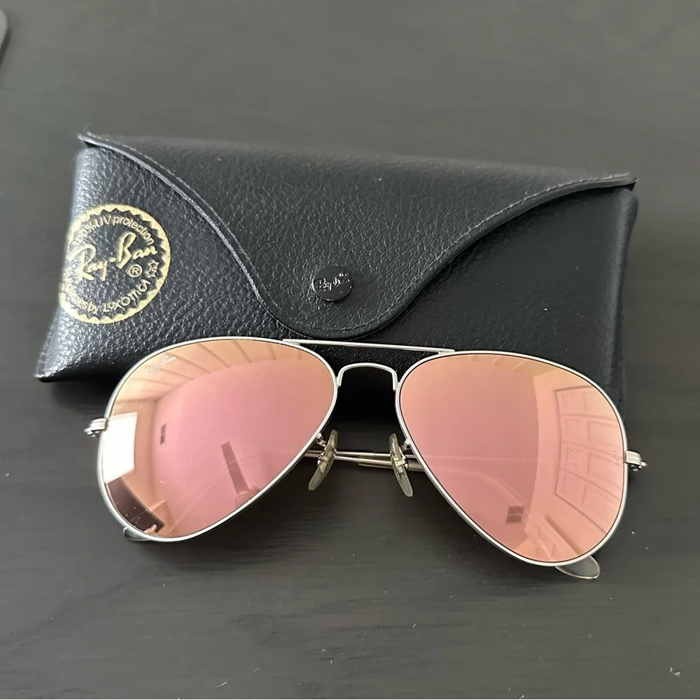 Authentic Ray Ban Mirrored Copper Flash Aviator Sunglasses